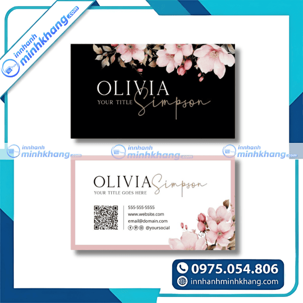 Mẫu name card shop hoa tươi phong cách hiện đại