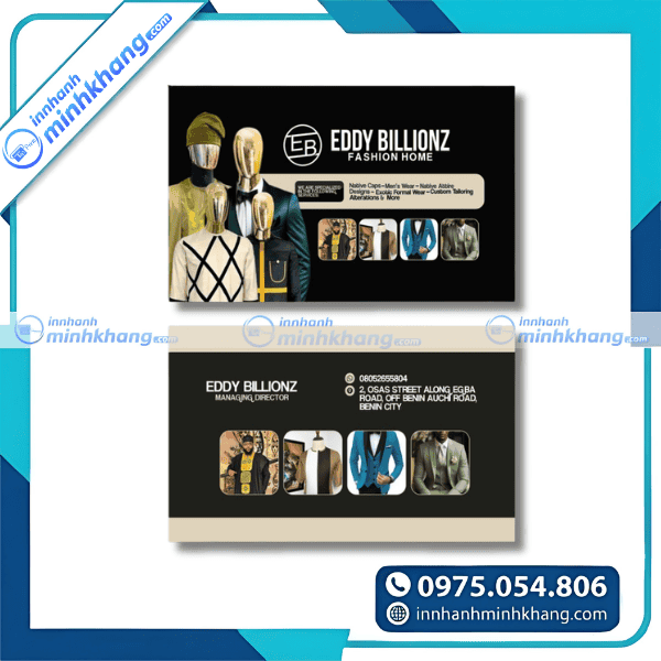 Mẫu card visit shop quần áo unisex hiện đại