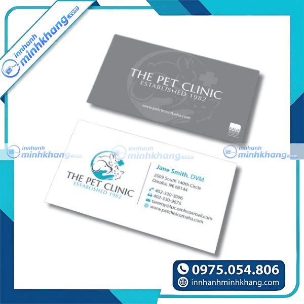Mẫu card visit phòng khám thú y chuyên nghiệp uy tín 