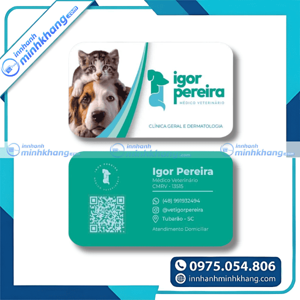 Mẫu card visit bác sĩ thú y thiết kế hiện đại