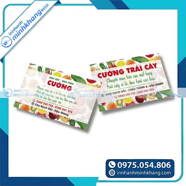 Mẫu card visit trái cây đẹp chuyên nghiệp