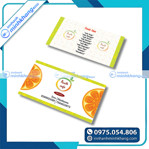 Mẫu card visit cửa hàng trái cây tươi sạch