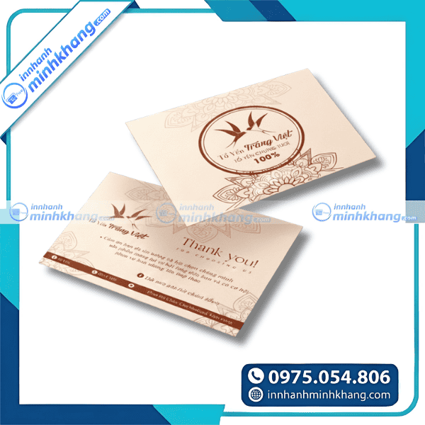 Mẫu name card yến sào thiết kế đơn giản tinh tế - Tổ Yến Trang Việt