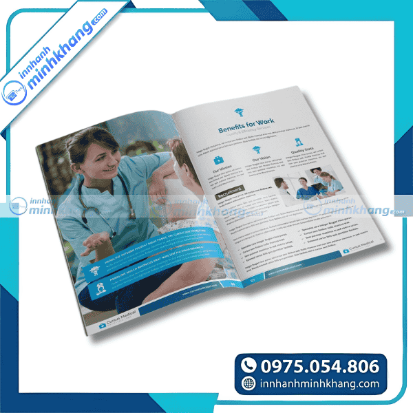 Mẫu in catalogue y tế chất lượng cao hình ảnh sắc nét 