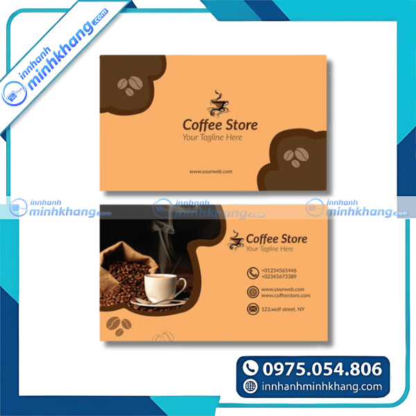 Mẫu name card quán cà phê sân vườn gần gũi thiên nhiên