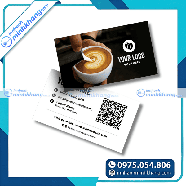 Mẫu card visit coffee shop đơn giản nhưng chuyên nghiệp