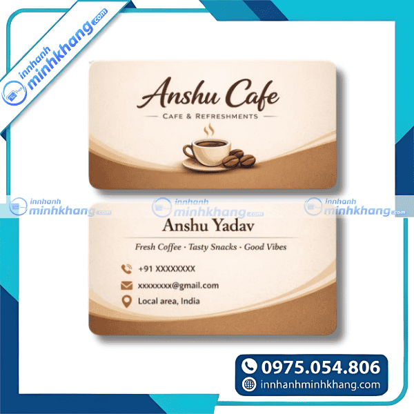 Mẫu thiết kế name card quán cà phê sáng tạo độc đáo