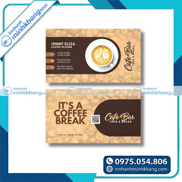 Mẫu card visit coffee thiết kế riêng theo yêu cầu