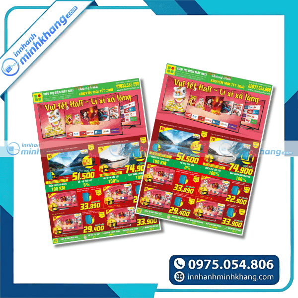 Mẫu tờ rơi điện máy giảm giá tivi tủ lạnh máy giặt
