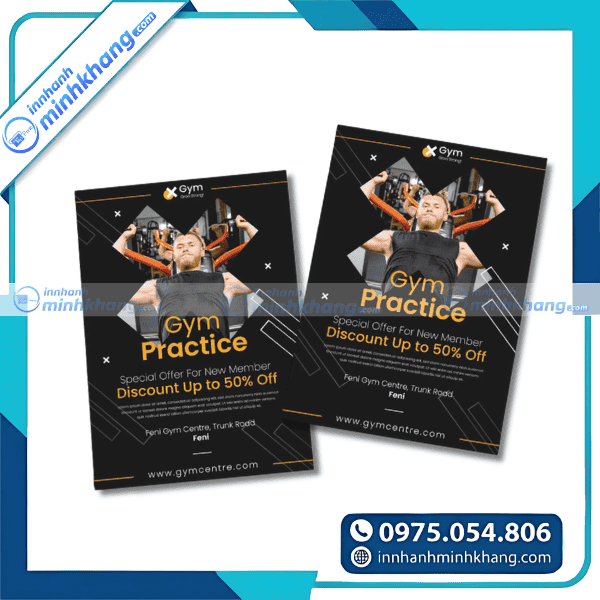 Mẫu tờ rơi khai trương phòng gym chuyên nghiệp 