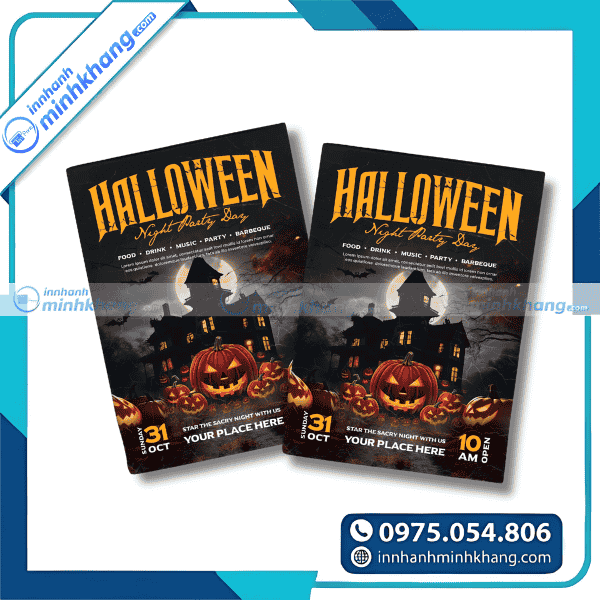 Mẫu tờ rơi halloween thiết kế đẹp phong cách kinh dị ấn tượng