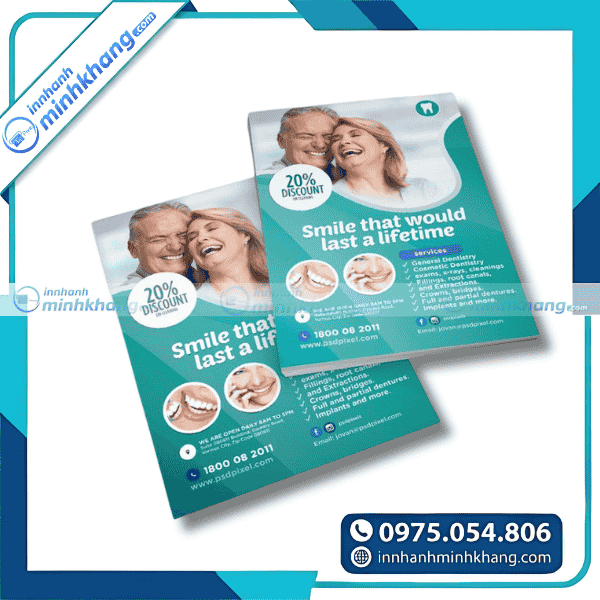 Mẫu in tờ rơi nha khoa số lượng lớn giá tốt