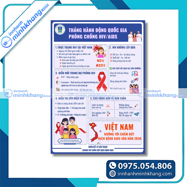 Mẫu in tờ rơi phòng chống HIV chất lượng cao tại In Nhanh Minh Khang