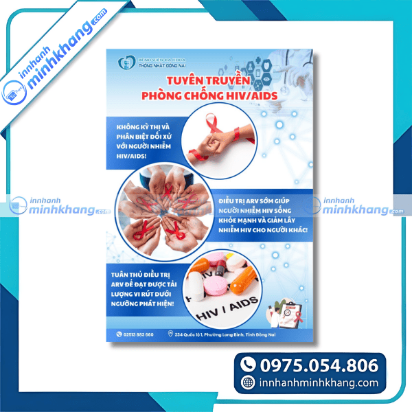 Mẫu tờ rơi HIV AIDS chuẩn y tế dùng tại trung tâm y tế dự phòng