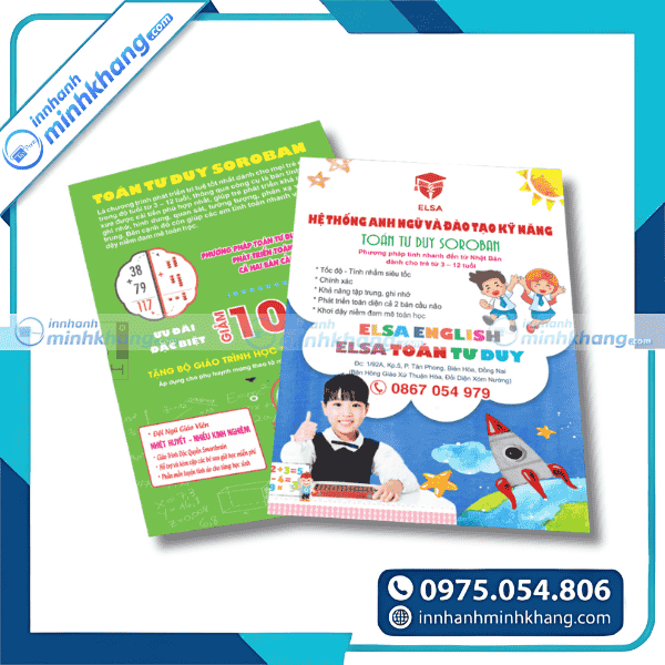 Mẫu tờ rơi tuyển sinh trung tâm tiếng Anh cho người mới bắt đầu