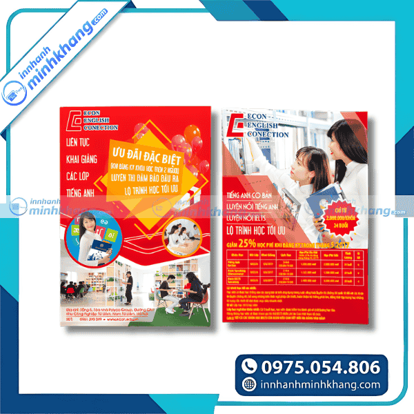 Mẫu thiết kế tờ rơi trung tâm tiếng Anh sáng tạo ấn tượng
