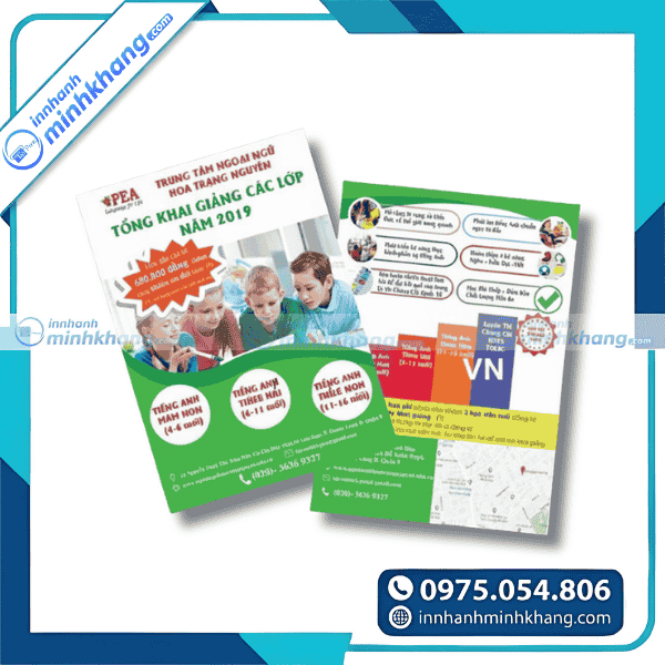 Mẫu tờ rơi quảng cáo trung tâm tiếng Anh khai giảng khóa mới