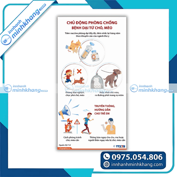 Mẫu tờ rơi truyền thông phòng chống bệnh dại từ chó, mèo