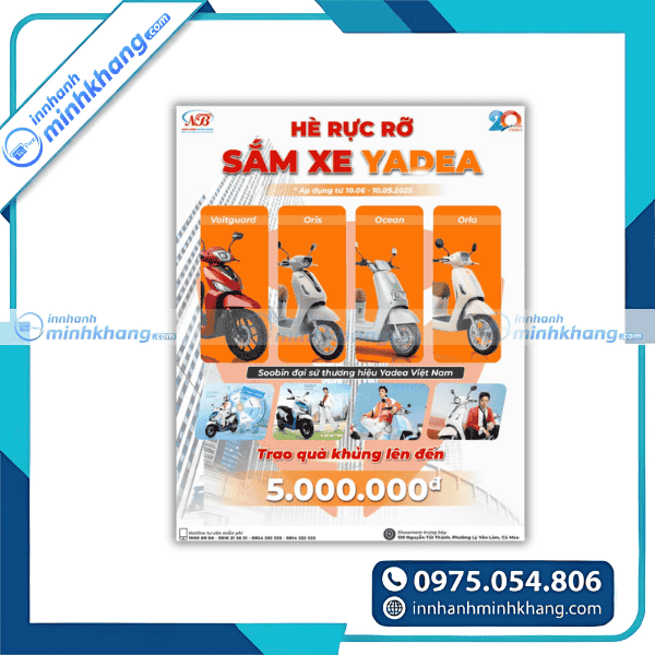 Mẫu thiết kế tờ rơi xe điện cho showroom bán xe