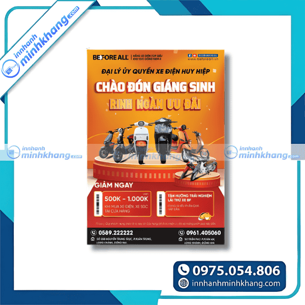 Mẫu flyer xe điện quảng cáo khuyến mãi hấp dẫn