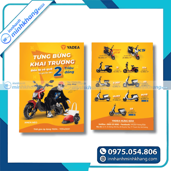 Mẫu tờ rơi xe điện nổi bật với hình ảnh sản phẩm sắc nét