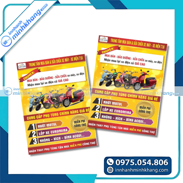 Mẫu tờ rơi xe điện bố cục rõ ràng dễ đọc