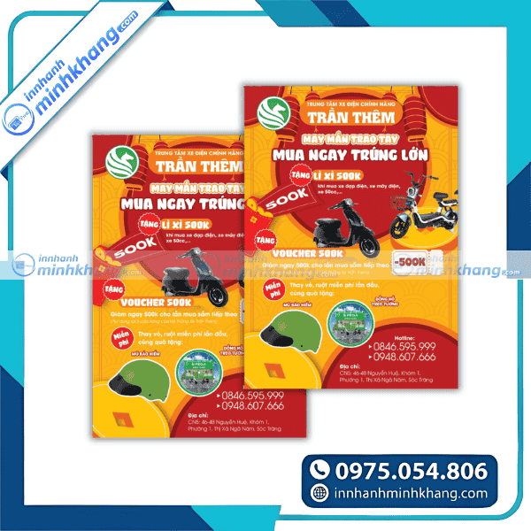 Mẫu tờ rơi xe điện phong cách trẻ trung năng động