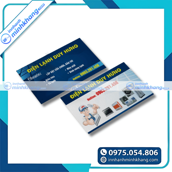 Mẫu card visit cơ điện lạnh và điện nước đẹp hiện đại