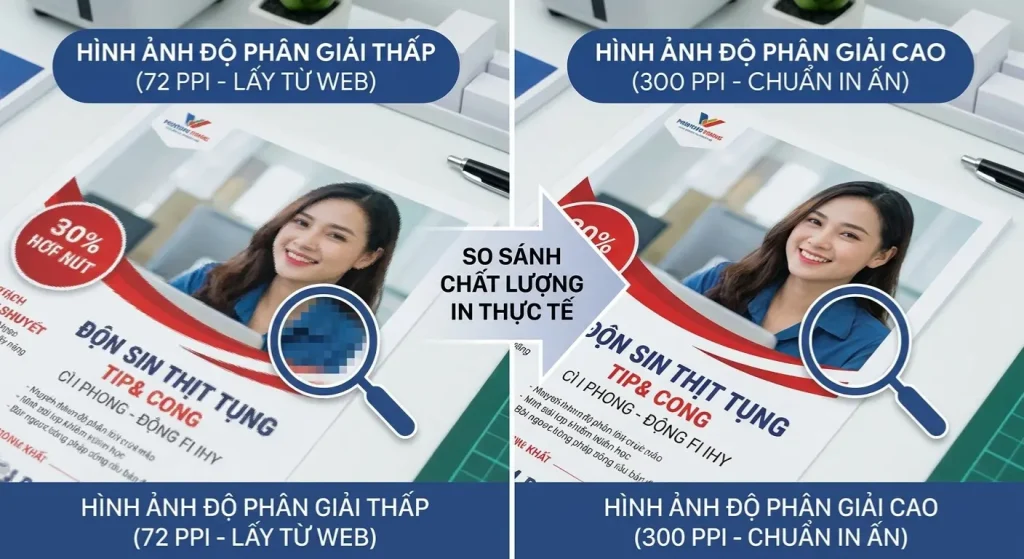 Độ phân giải khi thiết kế và in tờ rơi