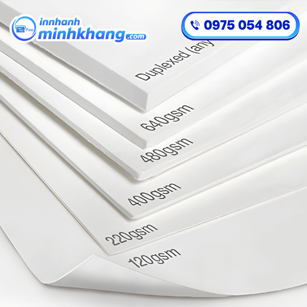 Định lượng giấy in tờ rơi minh họa để lựa chọn