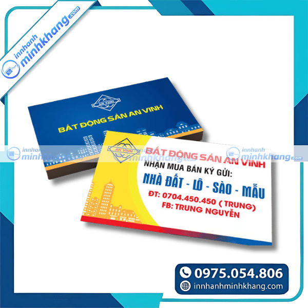 Mẫu thiết kế danh thiếp bất động sản hiện đại phù hợp doanh nghiệp BDS An Vinh