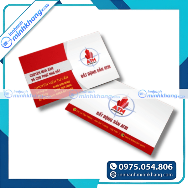 Mẫu danh thiếp môi giới nhà đất cao cấp thiết kế tinh tế chuyên nghiệp BDS ATM