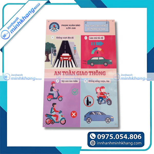 Mẫu tờ rơi tuyên truyền đội mũ bảo hiểm đúng cách