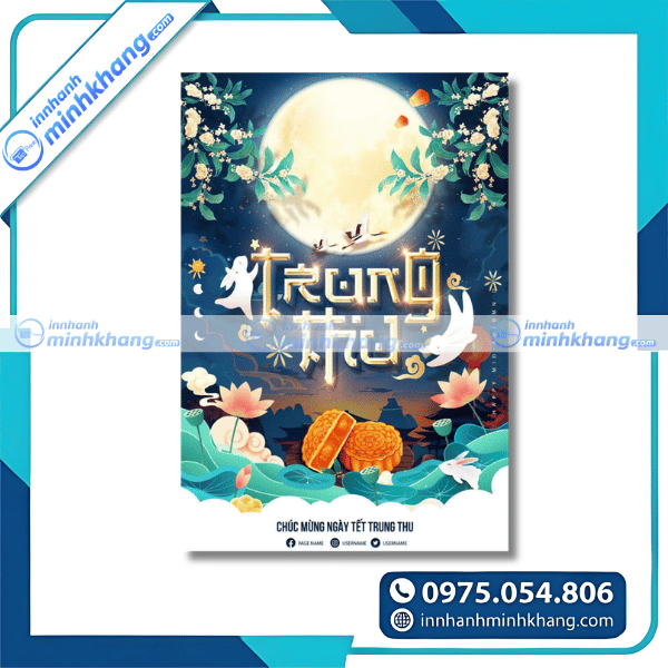 Mẫu poster trung thu sáng tạo với phong cách truyền thống Việt Nam