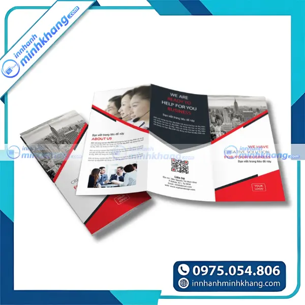 Mẫu brochure công ty gấp 3 trình bày thông tin doanh nghiệp chuyên nghiệp