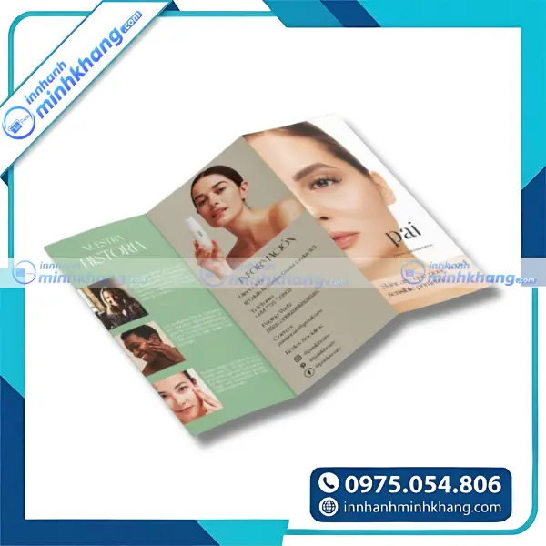 Mẫu thiết kế brochure mỹ phẩm quảng bá sản phẩm chăm sóc da ấn tượng