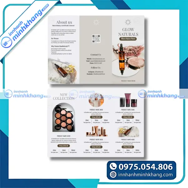Mẫu brochure mỹ phẩm hiện đại phù hợp chiến dịch marketing ngành làm đẹp