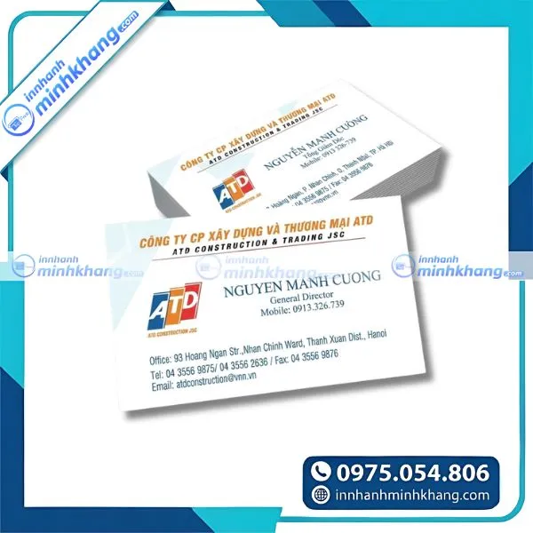Mẫu card visit kỹ thuật xây dựng chuẩn nhận diện thương hiệu