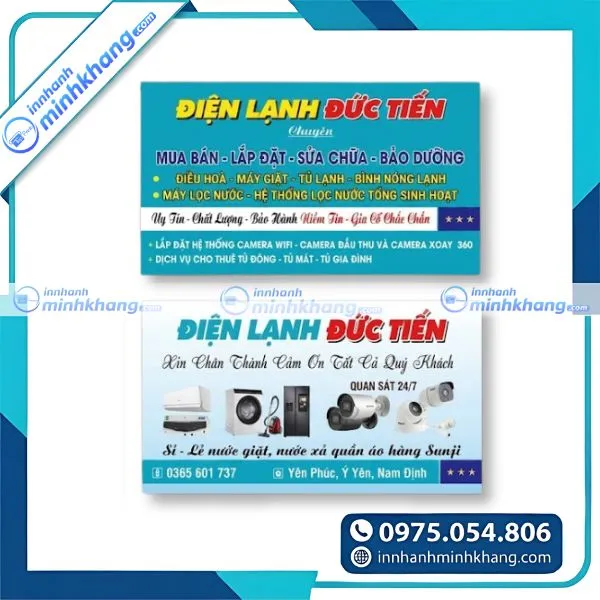 Mẫu card visit điện lạnh đẹp hỗ trợ quảng bá dịch vụ