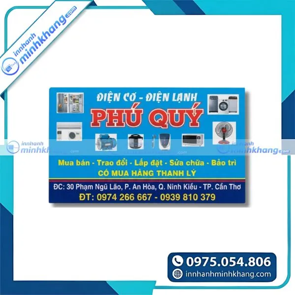 Mẫu card visit điện lạnh sáng tạo dành cho cửa hàng