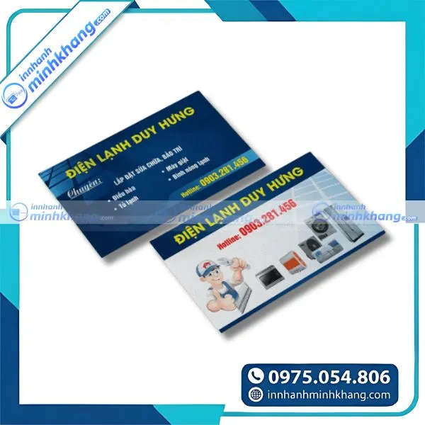 Mẫu card visit điện lạnh đẹp dành cho kỹ thuật viên