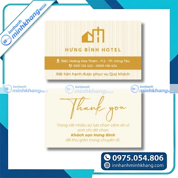 Mẫu name card khách sạn đẹp giúp nâng tầm thương hiệu