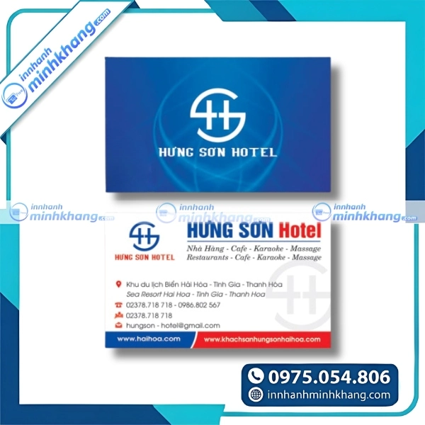 Mẫu card visit khách sạn trên giấy mỹ thuật cao cấp