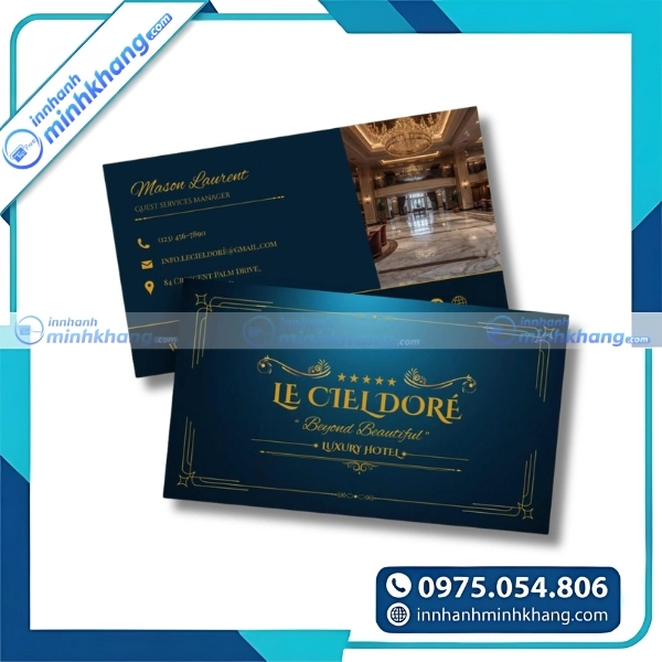 Mẫu card visit resort cao cấp với thiết kế đẳng cấp
