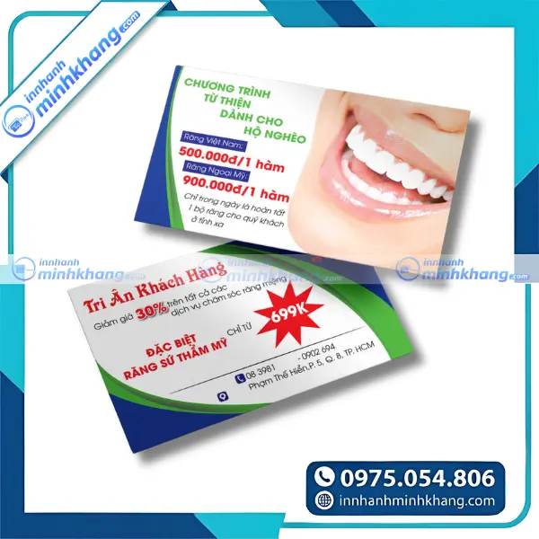 Mẫu card visit nha khoa thẩm mỹ với phong cách thiết kế tinh tế