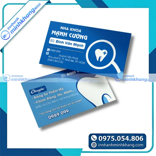 Mẫu card visit nha khoa dập nổi tạo điểm nhấn ấn tượng cho thương hiệu