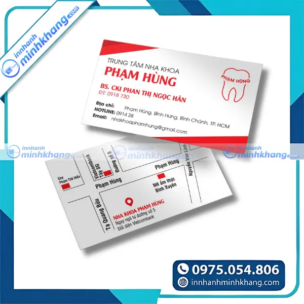 Mẫu in card visit nha khoa chất lượng cao với màu sắc sắc nét