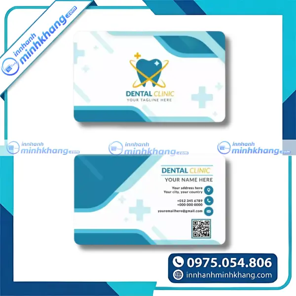 Mẫu name card nha khoa đẹp được in trên chất liệu giấy cao cấp