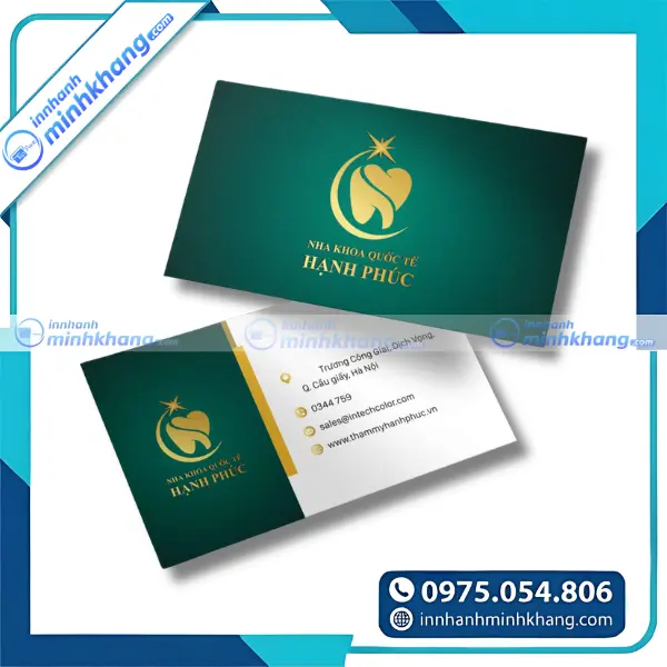 Mẫu card visit nha khoa giấy mỹ thuật mang lại cảm giác cao cấp