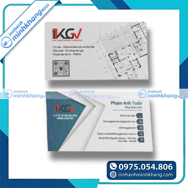 Mẫu card visit công ty nội thất với bố cục tinh tế và sang trọng